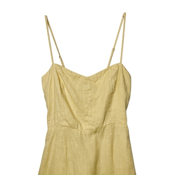 Reformation Roarke Butter Yellow Linen Women’s Strappy Mini Dress Sz 6 - Picture 5 of 15